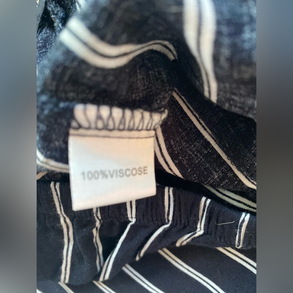 Navy White Striped Summer Pants - Size XS - Picture 5 of 5